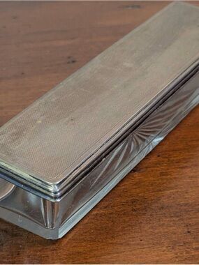 Antique Victorian Sterling Silver & Cut Glass Vanity Dresser Box Birmingham